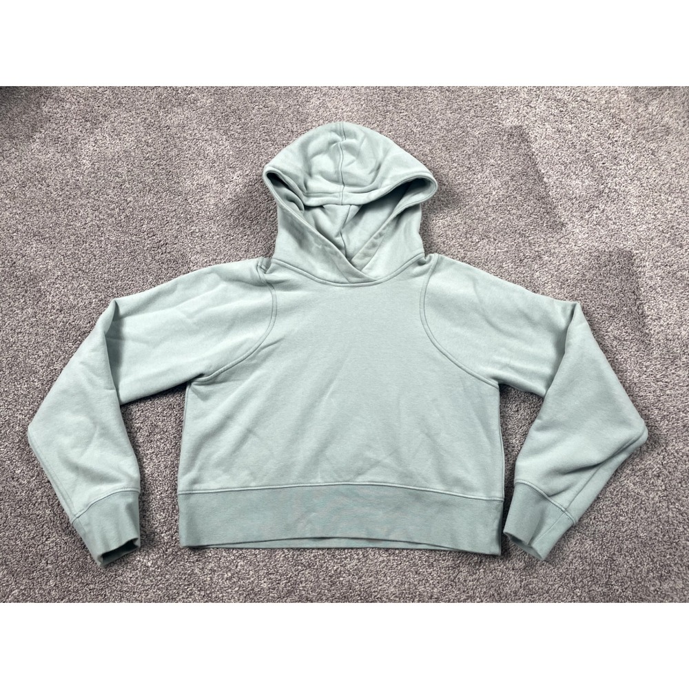 Lululemon Sweatshirt Womens 4 Loungeful Cropped Hoodie Green Pullover Casual Top